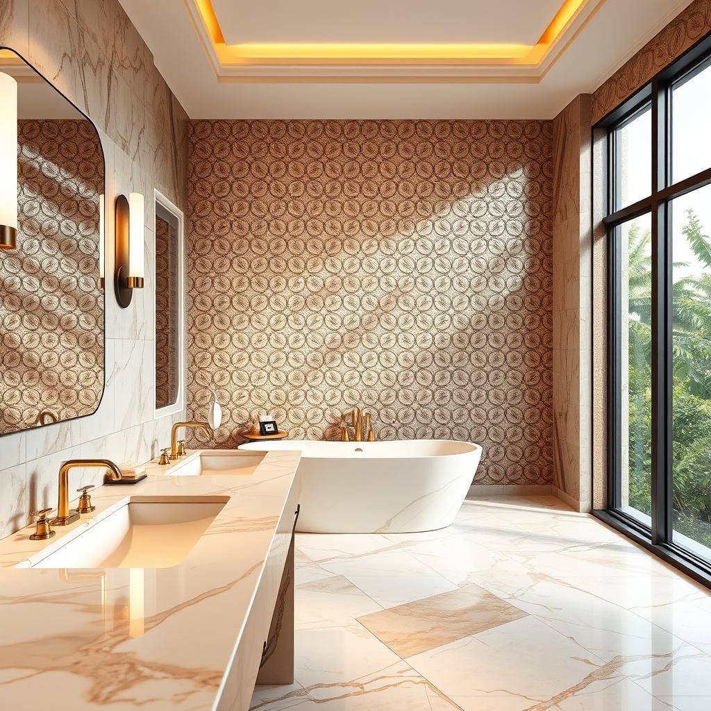 luxury bathroom wall finishes