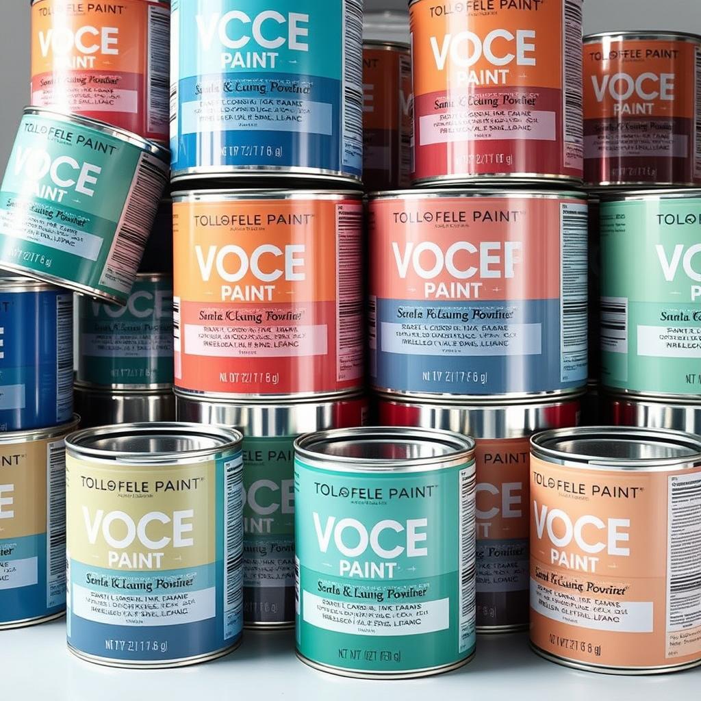 Generate an image of VOC-free paint cans.