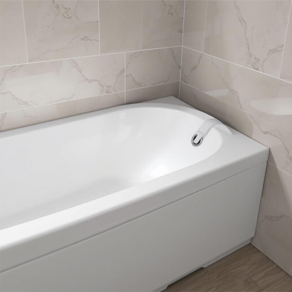 Generate an image of a Kohler bathtub with ergonomic backrests and strategic lumbar support.