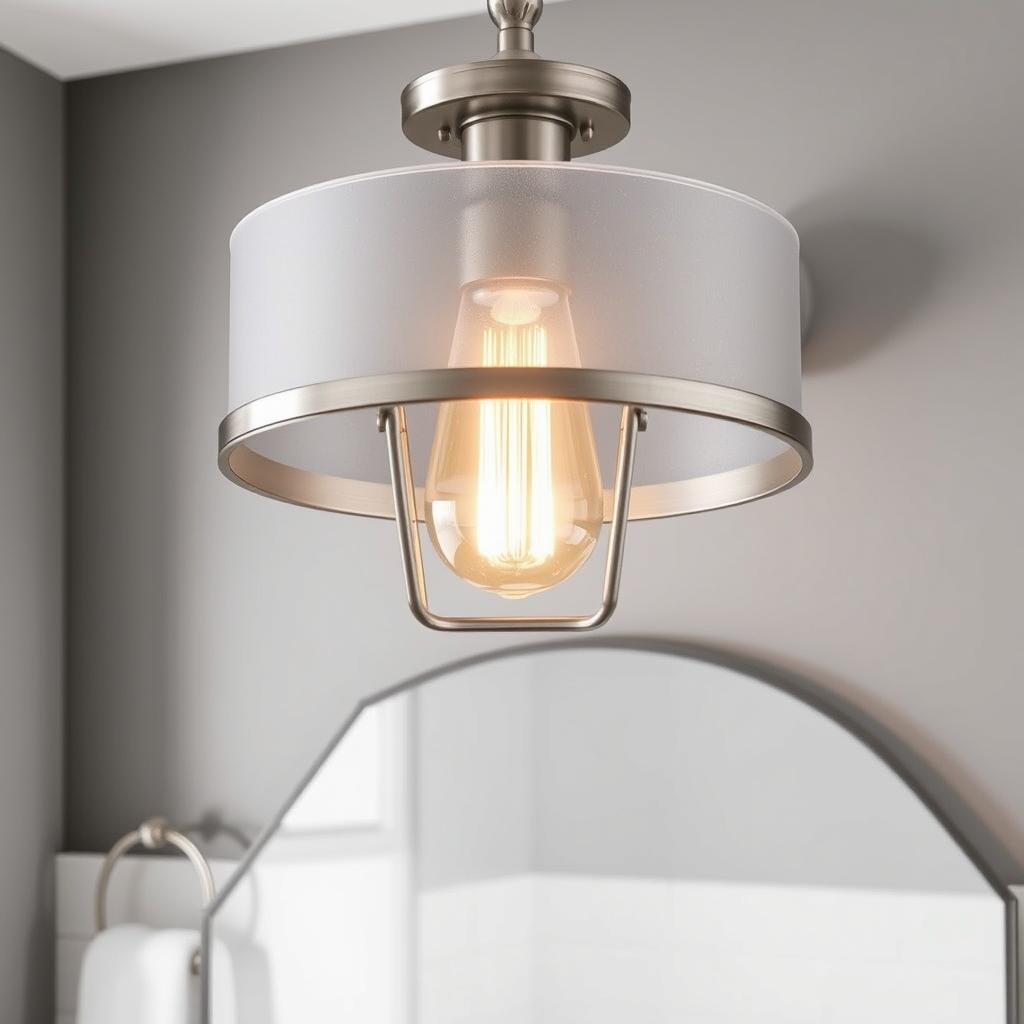 Generate an image of the Lincoln Collection luxe industrial bathroom light with an Aged Nickel Finish.