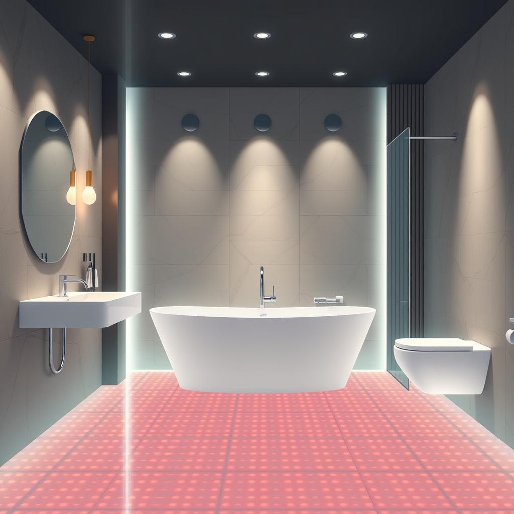 Image of a modern bathroom with radiant floor heating