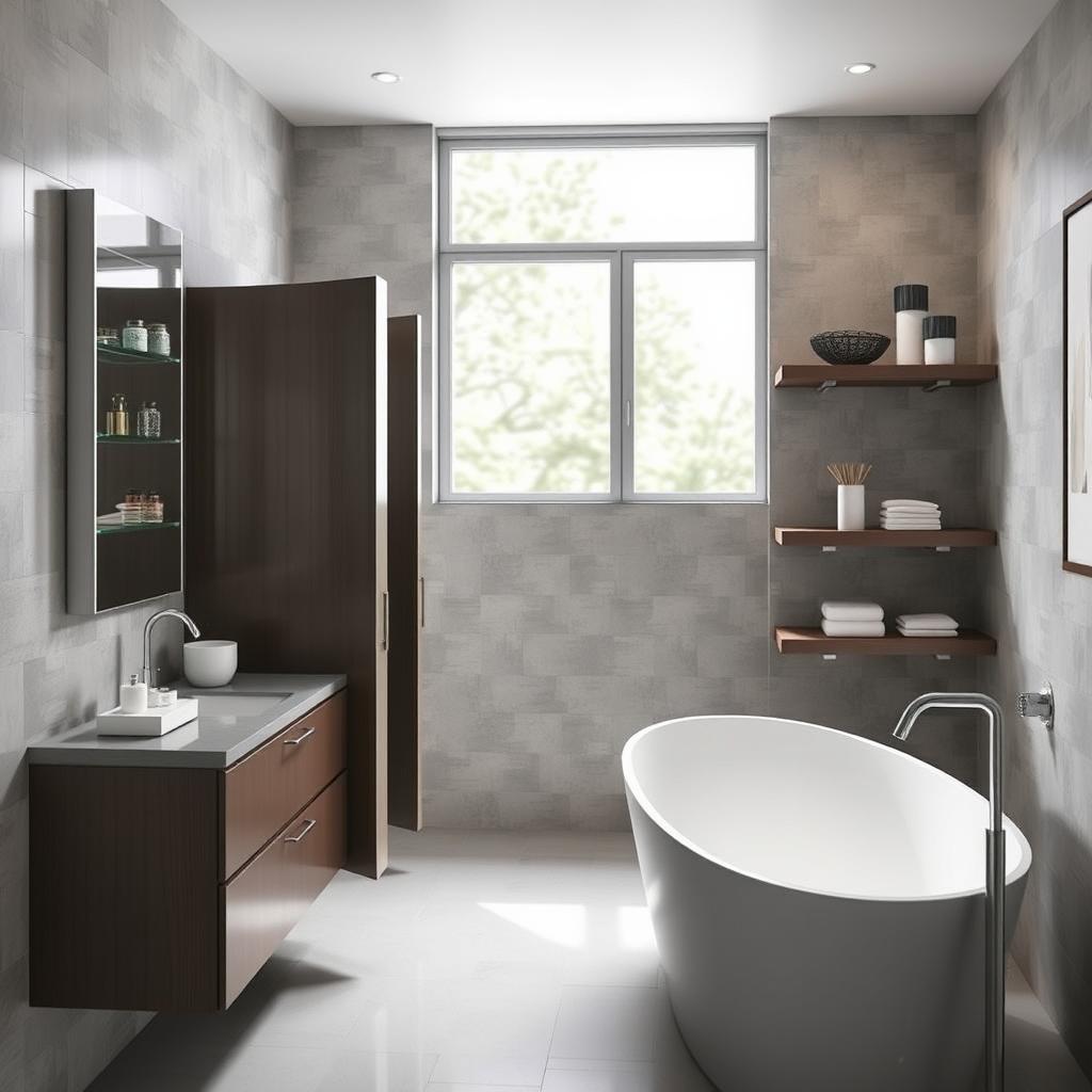 open vs closed bathroom storage
