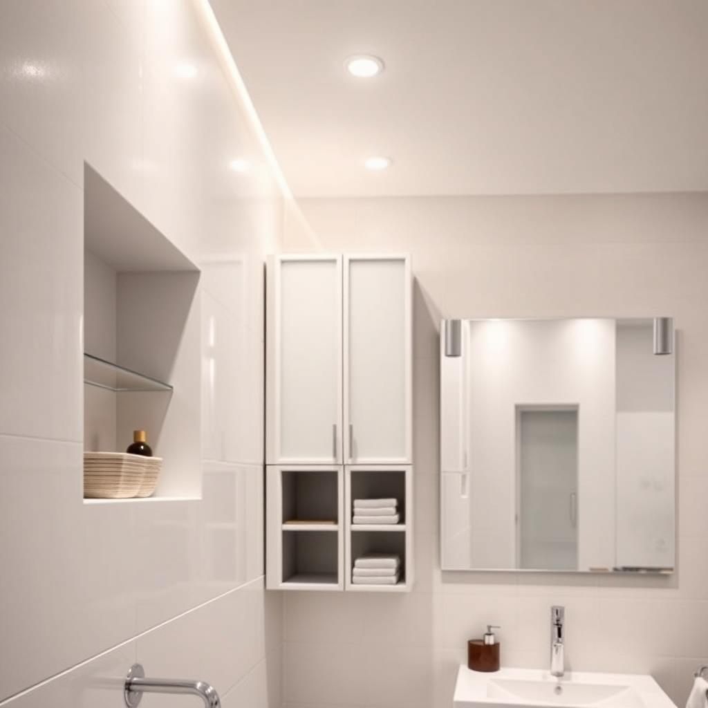 wall-mounted storage solutions for bathrooms
