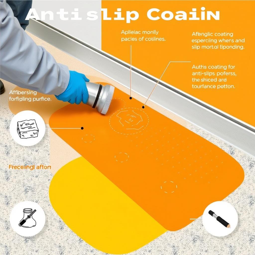 Image of anti-slip floor coating being applied Image of anti-slip floor coating being applied