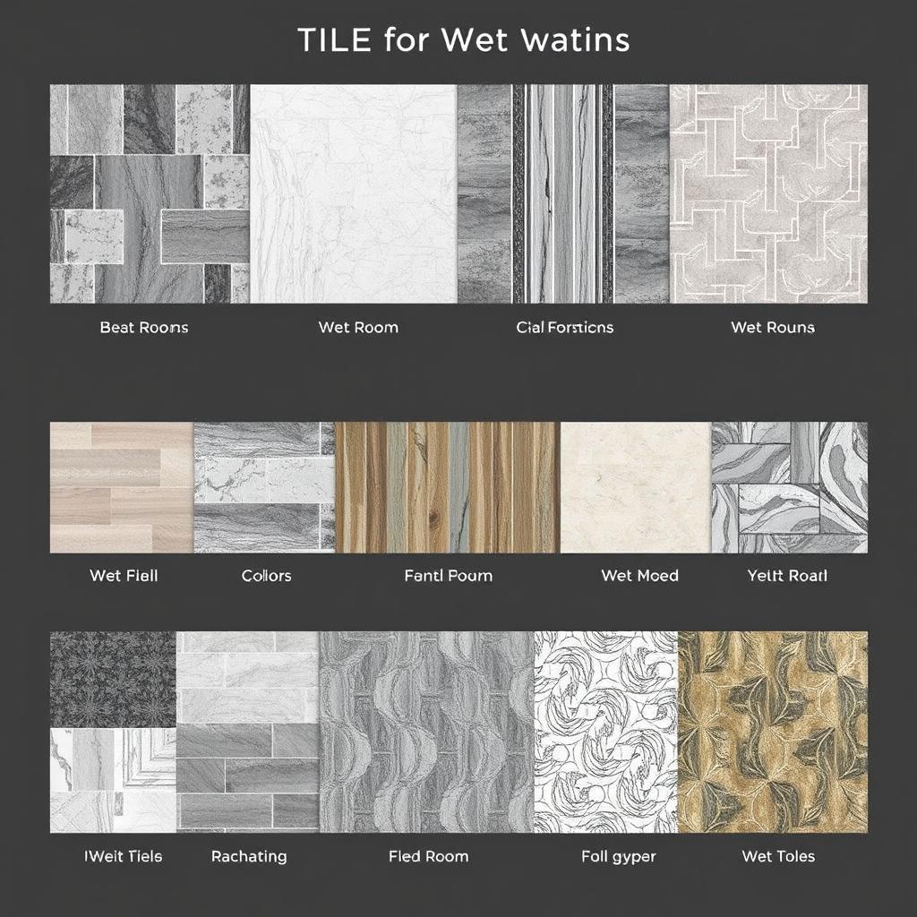 Image of various tile options for wet rooms