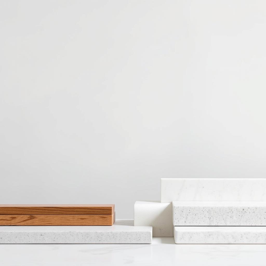 A detailed, high-quality image of various countertop edge profiles against a clean, minimalist backdrop. The profiles are positioned in a visually appealing, symmetrical arrangement, showcasing a range of standard, premium, and custom edge styles. Crisp lighting from the side and above highlights the intricate details and textures of the materials, which may include wood, stone, and engineered quartz. The overall mood is one of sophistication and clarity, allowing the viewer to examine the unique characteristics of each edge profile. A detailed, high-quality image of various countertop edge profiles against a clean, minimalist backdrop. The profiles are positioned in a visually appealing, symmetrical arrangement, showcasing a range of standard, premium, and custom edge styles. Crisp lighting from the side and above highlights the intricate details and textures of the materials, which may include wood, stone, and engineered quartz. The overall mood is one of sophistication and clarity, allowing the viewer to examine the unique characteristics of each edge profile.