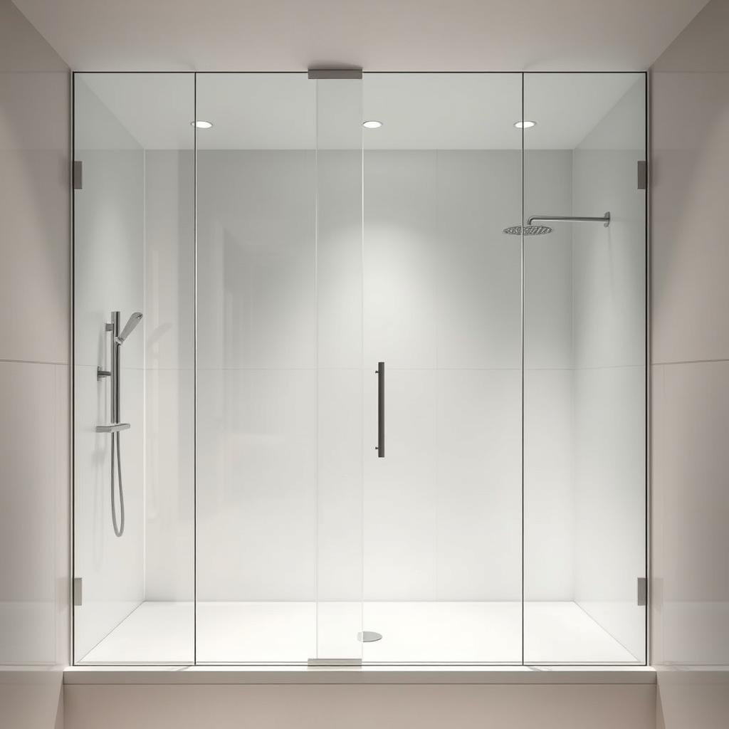 A serene bathroom interior with a glass shower enclosure, showcasing the principles of effective water containment. Crisp, high-contrast lighting illuminates the transparent panels, highlighting their sleek, minimalist design. The smooth, reflective surfaces create an illusion of depth, while the absence of curtains emphasizes the streamlined aesthetic. The overall scene conveys a sense of cleanliness, efficiency, and attention to detail, reflecting the section's focus on mitigating water-related issues in guest bathrooms. A serene bathroom interior with a glass shower enclosure, showcasing the principles of effective water containment. Crisp, high-contrast lighting illuminates the transparent panels, highlighting their sleek, minimalist design. The smooth, reflective surfaces create an illusion of depth, while the absence of curtains emphasizes the streamlined aesthetic. The overall scene conveys a sense of cleanliness, efficiency, and attention to detail, reflecting the section's focus on mitigating water-related issues in guest bathrooms.