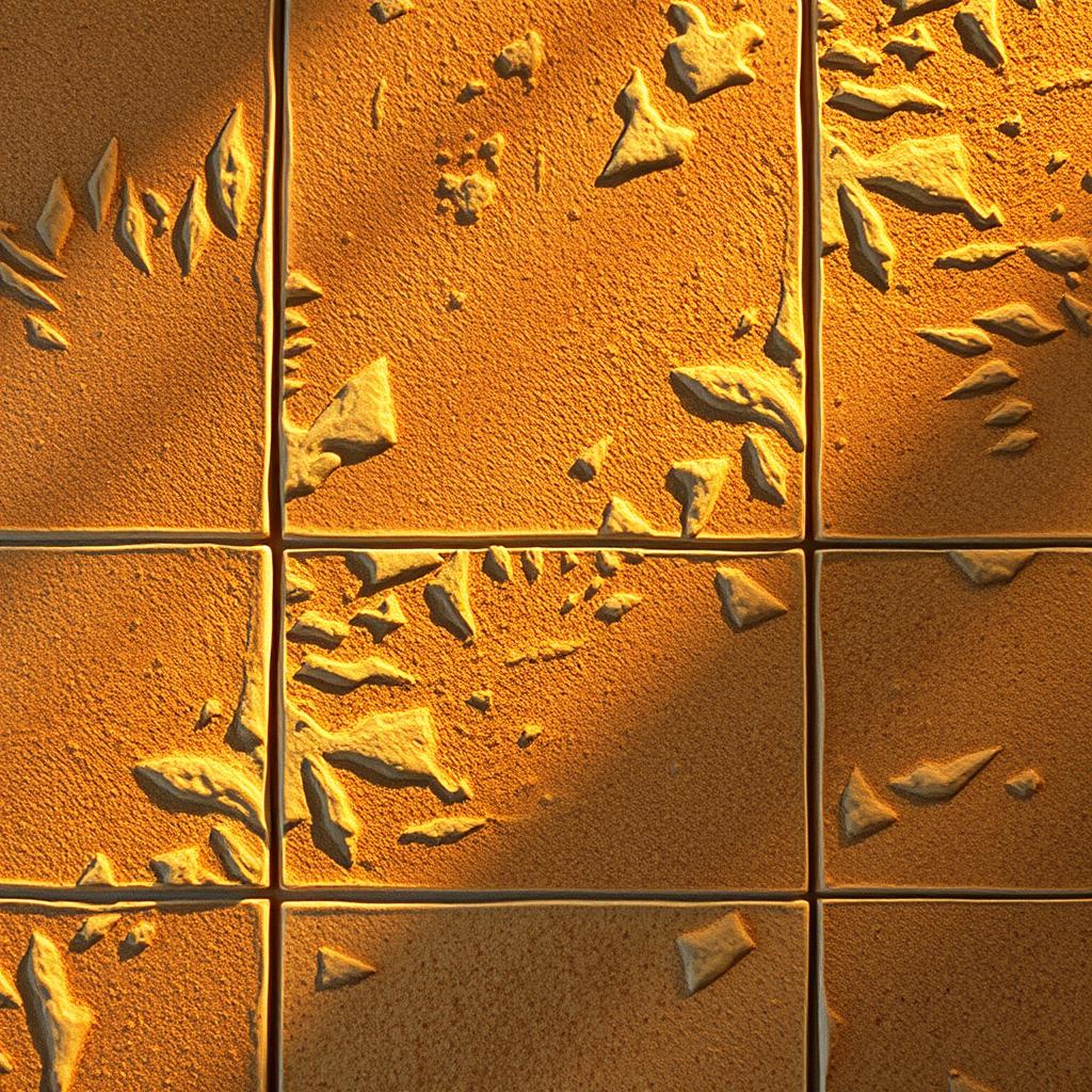 A tightly-framed, close-up view of a textured tile surface, capturing the intricate patterns and three-dimensional depth. The tiles are a mix of warm, earthy tones with subtle variations in color and texture, creating a visually interesting and tactile appearance. Warm, directional lighting illuminates the tiles from an angle, casting gentle shadows that accentuate the raised and recessed areas, evoking a sense of depth and dimensionality. The camera angle is slightly elevated to showcase the tile layout, with a tight crop that fills the frame and draws the viewer's attention to the rich, detailed textures. The overall mood is one of warmth, sophistication, and a touch of rustic charm, perfectly suited to a small kitchen backsplash design. A tightly-framed, close-up view of a textured tile surface, capturing the intricate patterns and three-dimensional depth. The tiles are a mix of warm, earthy tones with subtle variations in color and texture, creating a visually interesting and tactile appearance. Warm, directional lighting illuminates the tiles from an angle, casting gentle shadows that accentuate the raised and recessed areas, evoking a sense of depth and dimensionality. The camera angle is slightly elevated to showcase the tile layout, with a tight crop that fills the frame and draws the viewer's attention to the rich, detailed textures. The overall mood is one of warmth, sophistication, and a touch of rustic charm, perfectly suited to a small kitchen backsplash design.