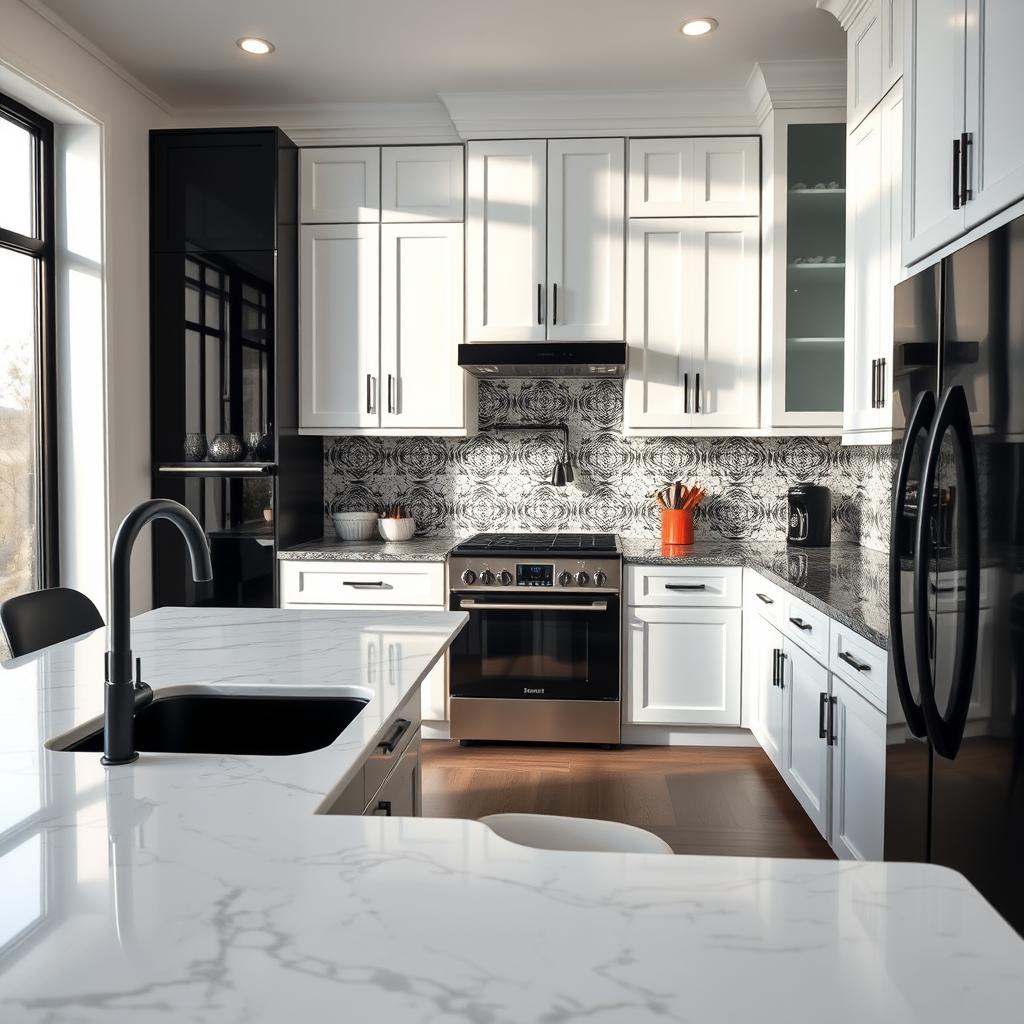 black white kitchen remodel